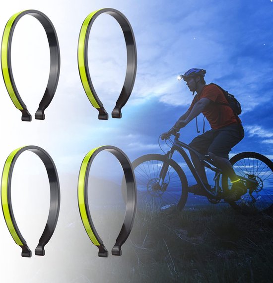 4 Fahrradhosenclips, Reflektierende Hosenclips, Hosenclips Für Radfahrer, Hosenschutz, Fahrradclip, Grau