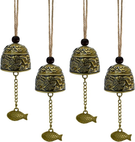 4 Teiliges Vintage Drachenglocken Set, Metallglocken, Glücksbringer Für Den Außenbereich, Für Haus, Garten, Hof Und Innen /außenräume.