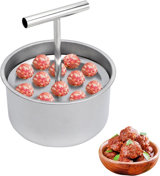 Fleischbällchenform Aus Edelstahl, 12 Mulden, Antihaftbeschichtete Fleischbällchenpresse, Manuell, Für Fleischbällchen Und Garnelenbällchen,