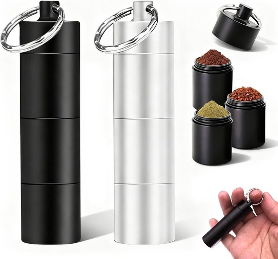 Gewürzstreuer Set Mini Salzstreuer Für Unterwegs 2 Teilig Mini Gewürzstreuer Camping Gewürzstreuer Wasserdichte Aluminium Salzstreuer Mit Deckel