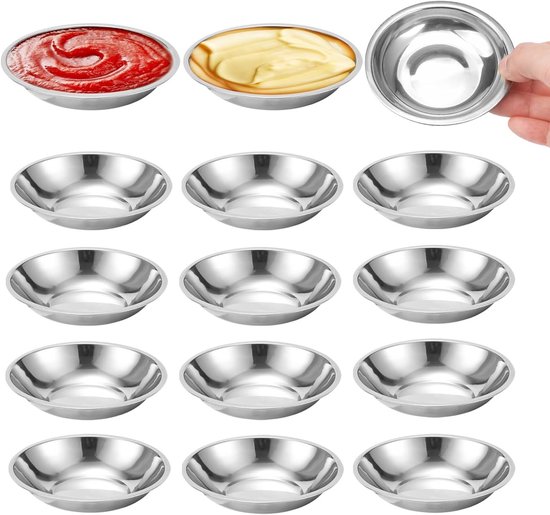 Vvgoods – Edelstahlschüsseln, 12er-set, Durchmesser 8 Cm, Robust Und Stapelbar – Für Soßen, Snacks Und Gewürze