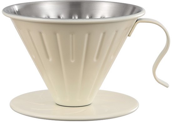 Einteiliger Kaffeefilter Aus Edelstahl, Cremeweiß