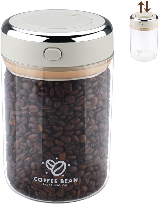 Boîte À Café Hermétique, 1100 Ml, Transparentes Bocaux Im Glas Mit Deckel Für Kaffeebohnen, Müsli, Tee, Mehl, Nüsse (1100 Ml)