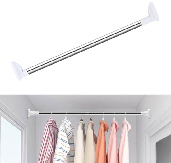 Ausziehbare Duschstange 55 85 Cm Verstellbare Kleiderstange Duschvorhangstange Bohrfreie Duschstange Vorhangstange Rutschfest Für Vorhänge, Raumt