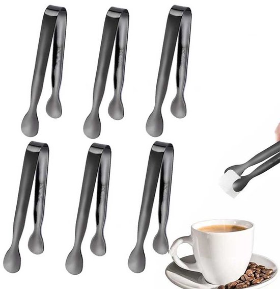 6 Mini Edelstahlclips Zuckerwürfelclips Eiswürfelclips Lebensmittelclips Snackclips Glatte Kanten Für Vorspeisen, Nachmittagstee, Kaffeebars, Des