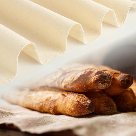 3x Leinentuch Zum Brotbacken Teigtuch Aus 100% Natürlichem Leinen Bäckerleinen Zum Vorbereiten Von Teig Und Backen (75x45cm 3 Stück)