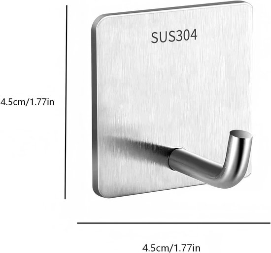 6er-pack Selbstklebende Kleiderhaken Aus Edelstahl Für Die Wandmontage，ideal Zum Aufkleben Von Handtüchern，kein Bohren Erforderlich