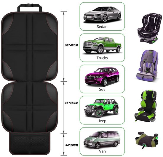 Autositzschutz, Wasserdicht Und Rutschfest, Mit Zwei Staufächern, Für Suvs Und Limousinen Und Für Die Verwendung Mit Leder Und Stoffbezügen.