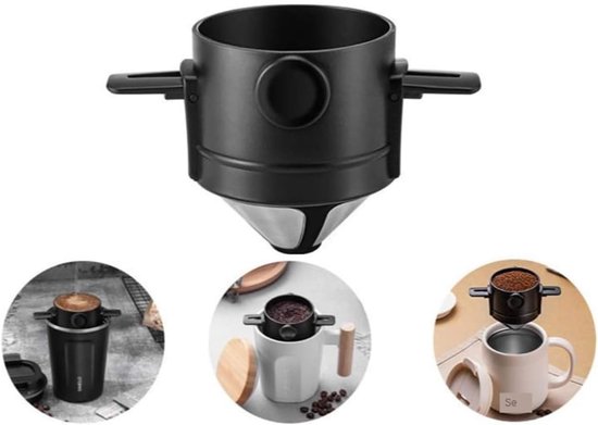 Kaffeefilter Kaffeefilterhalter Edelstahl Kaffeefilter Wiederverwendbar Kaffeefilterhalter Kaffeekannen Ausgießer Manuelle Filterkaffeemaschine F