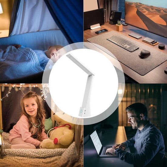 Allgemeine Schreibtischlampe Faltbare Leuchte Mit Touch Steuerung Led Nachtlicht, Für Teenager, Homeoffice, Schlafzimmer, Wohnung, Hotel, Wohnzim