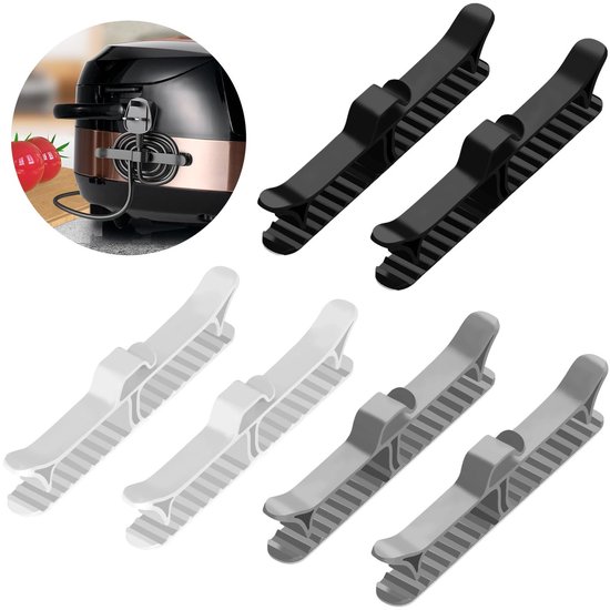 Kabelaufwickler-set Mit 6 Selbstklebenden Kabelclips Zur Organisation Von Küchengeräten, Ideal Für Kaffeemaschine Und Heißluftfritteuse