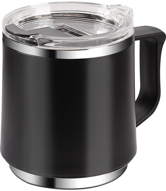 Kaffeebecher Edelstahl Reisebecher Schwarz
