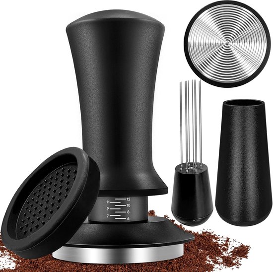 Kaffeetamper 51 Mm, Druckregler, Espressotamper-set Inkl. Tampermatte, Edelstahl 304, Kaffeetamper Mit Skaleneinstellung