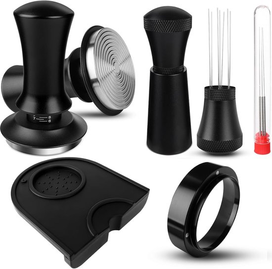 Kaffeetamper 53 Mm Espresso Tamper Set Mit Wdt Werkzeug, 54 Mm Dosiertrichter, Tampermatte, Federbelastetem Tamper Und Flacher Edelstahlbasis Für