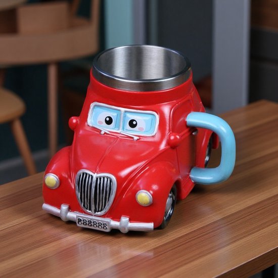 Edelstahlbecher Mit Harzrelief Bierkrug Personalisierter Retro Kaffeebecher Mit Mechanischem Design Becher Tasse 200 Ml Rot