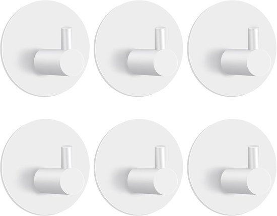 6 Stück Handtuchhaken Selbstklebend, Rund Badezimmer Handtuchhaken Handtuchhaken Handtuchhaken Edelstahl Handtuchhaken Klebehaken (5 Cm)