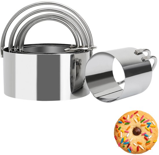 5 Teiliges Ausstechformen Set Ausstechform Aus Edelstahl Teigausstecher Ausstechform Mit Wellenrand Mit Griff Zum Backen Von Keksen Und Kuchen Si