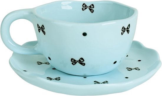 Handgefertigte Keramiktasse Mit Untertassen Hübsche Tasse Mit Blumenmuster Für Damen Ideal Für Latte Macchiato Tee Und Kakao 250 Ml Perfekt Für