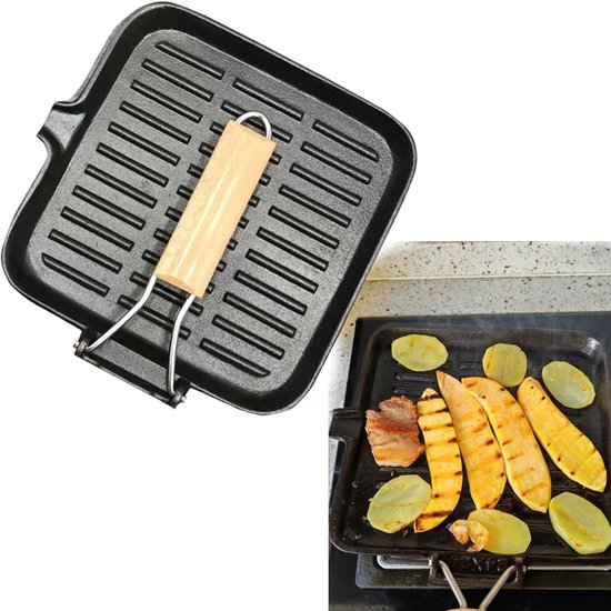 Herdplatten-backform 1 5 Kg Schwere Gusseiserne Bratpfanne Mit Klappgriff 24 Cm Quadratische Backform Robuste Bratpfanne Mit Kippbarem Ausguss Im