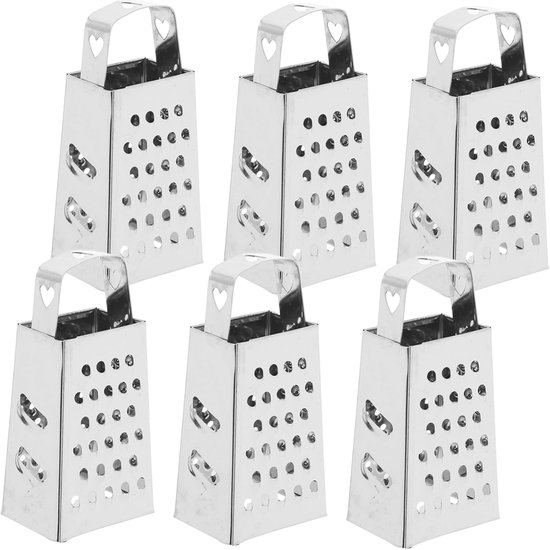 6 Teiliges Reibe Set: Mini Käsehobel, Gemüsehobel, Küchenhelfer, Sparschäler, Multifunktionsreibe, Käsereibe, Karottenreibe, Edelstahl, Silber