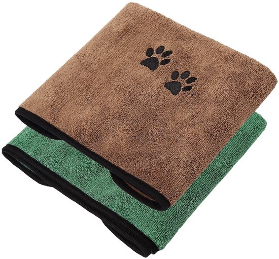 Dailygoods Schnelltrocknendes Hundehandtuch 2 Stück Super Saugfähige Mikrofaser 90 X 50 Cm Haustierhandtücher Geeignet Für Kleine Bis Mittelgroße