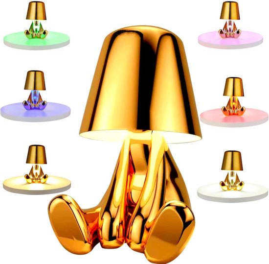 Goldene Touch Tischleuchte Niedliche Schreibtisch Dekoration, Kabellose, Wiederaufladbare Nachttischlampe Dimmbare Helligkeit Für Homeoffice Und