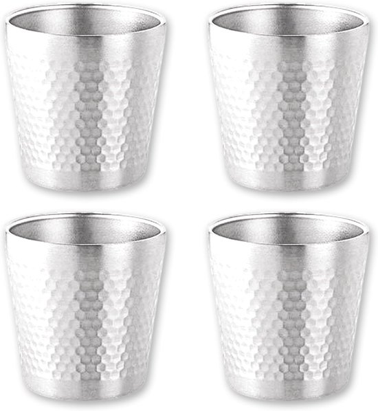 4er-set Edelstahl-trinkbecher 175 Ml Stapelbar Ohne Henkel Unzerbrechlich Und Bpa-frei Perfekt Für Camping Picknicks Reisen Und Outdoor-urlaube