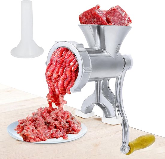 Oimg Manueller Fleischwolf Wurstfüller Handkurbel Fleischverarbeitung Aus Edelstahl Fleischwolf Zerkleinerer Für Rindfleisch, Hähnchen, Chili Gro