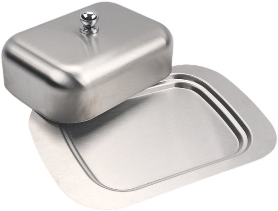 Butterdose Aus Edelstahl Mit Deckel Griffiger Griff, Metall Butterdose Für Die Arbeitsplatte, Hält Butter Frisch, Für Handelsübliche Butterstücke
