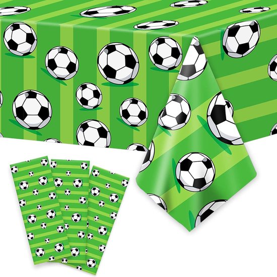 Pe Fußball Tischdecke 3 Teilig 137 Cm X 274 Cm Wm 2026 Wm Dekoration Wasserfest Tischdecke Tischläufer Aus Kunststoff Mit Fußballmotiv Für Sportf