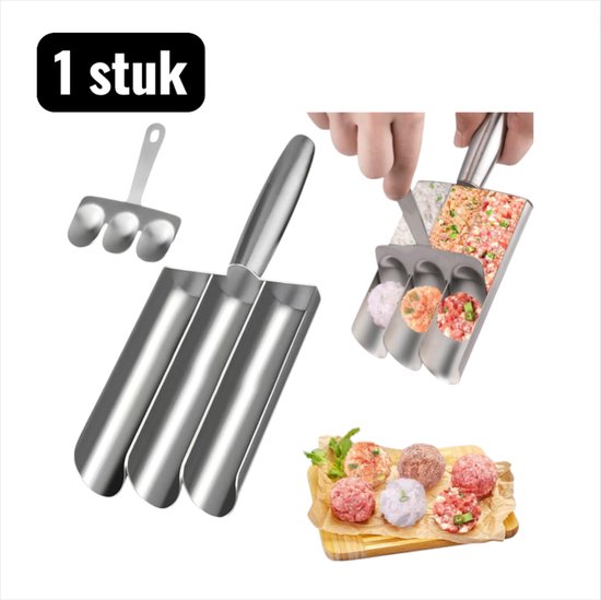 1 Stück Schneebesen Fleischbällchenform Aus Edelstahl 4 In 1 Profi Bällchenformer Für Fisch, Garnelen Und Reis Saubere, Gleichmäßige Portionen Fü