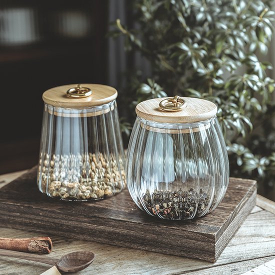 2 Vorratsgläser 1 Vorratsglas 1 Vorratsglas Mit Holzdeckel Und Löffel 1 Vorratsglas Mit Löffel Für Kaffeebohnen Nudeln Süßigkeiten Teebeutel 650