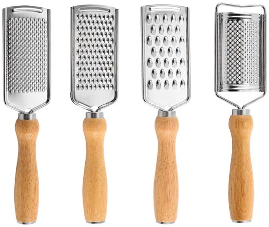 4 Teiliges Käsereibe Set Handreibe Für Käse, Gemüse, Zitronenschäler, Edelstahl Mühle, Multifunktionsreibe, Kartoffelreibe Für Käse, Schokolade,