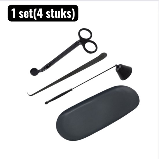 Set (4 Teilig) Kerzenlöscher, Teelichthalter, Zubehörset Für Duftkerzen Kerzenschere, Dochthaken, Kerzenschirme Und Tablett Für Duftkerzen Im Woh