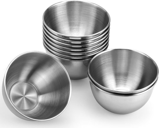 Saucenschalen Aus Edelstahl – 10er-set – Mini, Rund