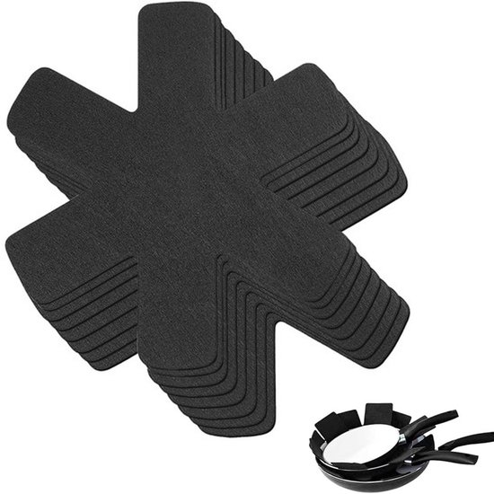 10er Set Pfannenschoner (38 Cm) Untersetzer Kratzfest Hitzebeständig Trennwände Rutschfest Schutzpads Kratzfest Bratpfannen Filz