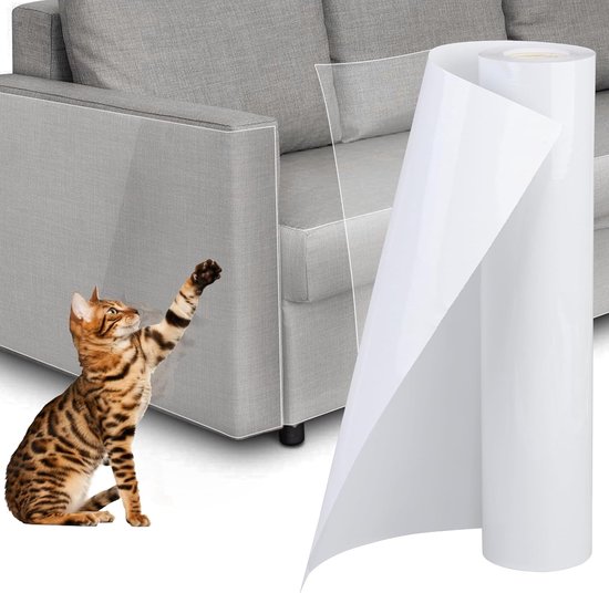 Kratzfeste Katzenschutzmatten Möbelschutz Gegen Katzenkratzer, 196 X 12 Zoll Sofaschutz Für Katzen, Einseitig Klebend Transparente Eckenschützer