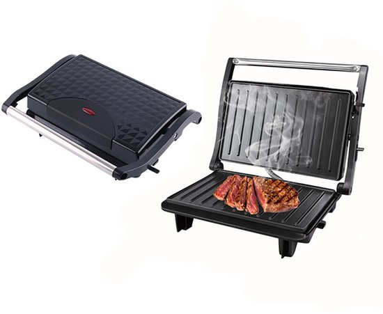 Elektrischer Panini Und Sandwichgrill Mit Antihaftbeschichteten Platten Lässt Sich Um 180 Grad Öffnen Für Speisen Jeder Art Und Größe Ausgestat