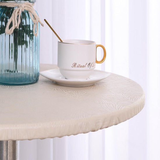 Wasserdichte Elastische Runde Tischdecke Ölabweisend Wachstuchtischdecke Fleckenabweisend Dehnbarer Tischschutz Für Zuhause Caf Restaurant 120 Cm