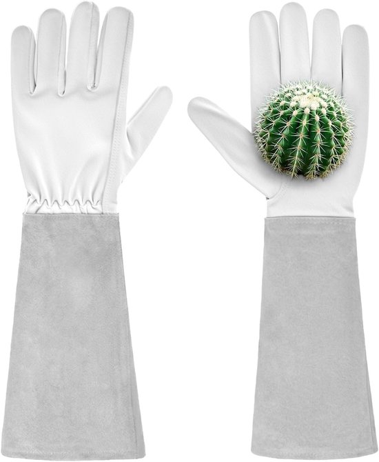 Durchstichfeste Lederhandschuhe Mit Extra Langen Stulpen Und Verstärkten Handflächen, Geeignet Für Die Arbeit Mit Rosen Und Kakteen (größe L)