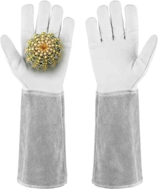 Lederhandschuhe Mit Durchstichfestigkeit, Extra Lange Stulpen Und Verstärkte Innenseite, Gartenhandschuhe Für Rosen Und Kakteen (größe M)