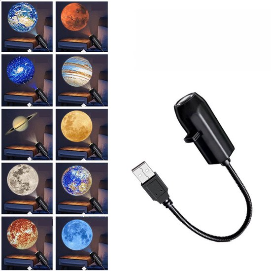 Projektor Nachtlicht Für Kinder 360° Drehbares Umgebungslicht Inklusive 10 Projektionsplatten Galaxienlampe Usb Anschluss Sternenlampe Fürs Kinde