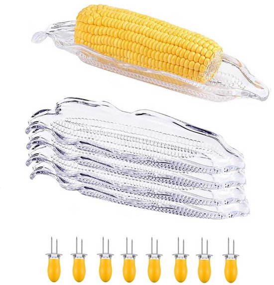 4 Teiliges Maiskolben Tablett Set Enthält 8 Maiskolbenhalter Maiskolbenstütze Gestell Für Maiskolbenhalter Transparentes Maiskolben Tablett Leben