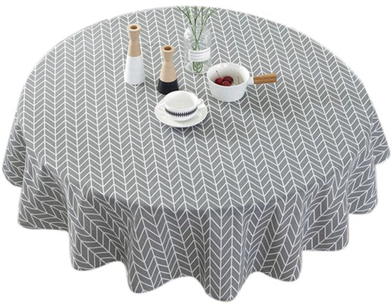 Runde Tischdecke Waschbare Baumwolltischdecke Dekorative Tischdecke Tischschutz Runde Restauranttischdecke (120 X 120 Cm) Für Buffets, Küchen, Pa