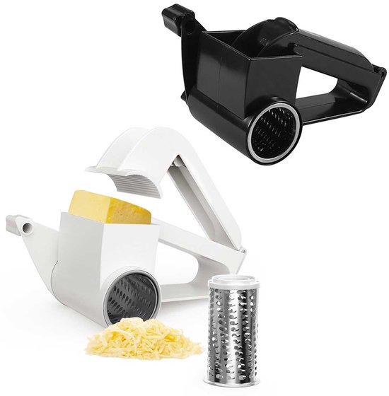 2 Teilige Käsereibe Manuelle Käsereibe Mit Edelstahlwalze Multifunktionale Reibe Küchenhelfer Für Gemüse, Schokolade, Hartkäse Und Nüsse Schwarz,