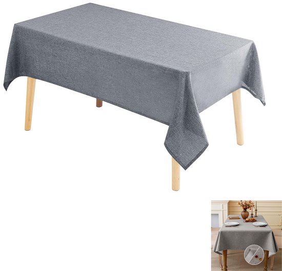 Tischdecke In Leinenoptik Stofftischdecke 120 X 120 Cm Knitterfrei Wasserabweisend Und Rutschfest Leicht Abwischbar Pflegeleicht Für Hochzeiten,