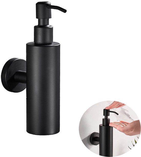 Seifenspender 200 Ml Rund, Edelstahl Manueller Seifenspender Wandmontage, Edelstahl 304, Für Flüssigseife, Shampoo, Spülung Und Duschgel Für Küch