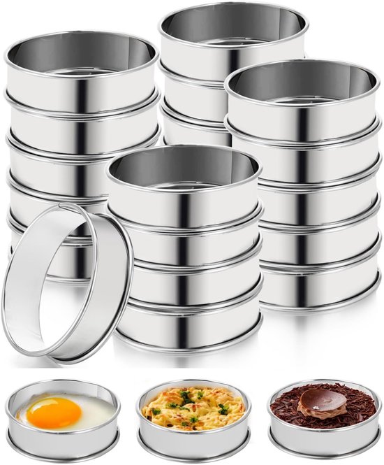 18 Teiliges Set Aus 430 Edelstahl Backformen, Tortenringen, Pizzaformen, Kuchen Und Tortenformen, Kuchenformen, Erhältlich In 3 Größen.