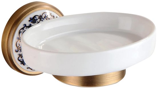 Wandseifenschale Aus Messing Und Porzellan Im Antikbronze Design Badezimmeraccessoire