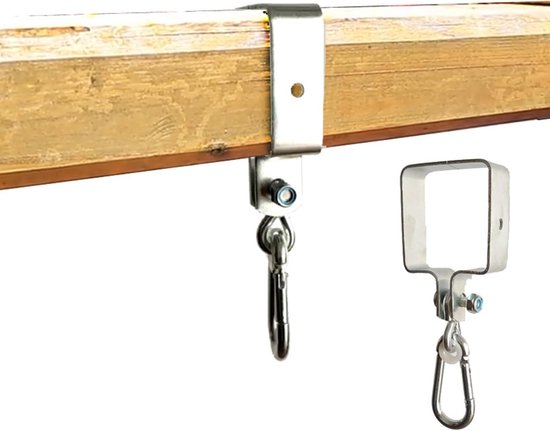 Zweiteiliges Set Quadratischer Schaukelhaken 90 X 90 Mm Quadratischer Karabiner Drehclip Legierungsmaterial Geeignet Für Schaukeln Goldhaken Usw